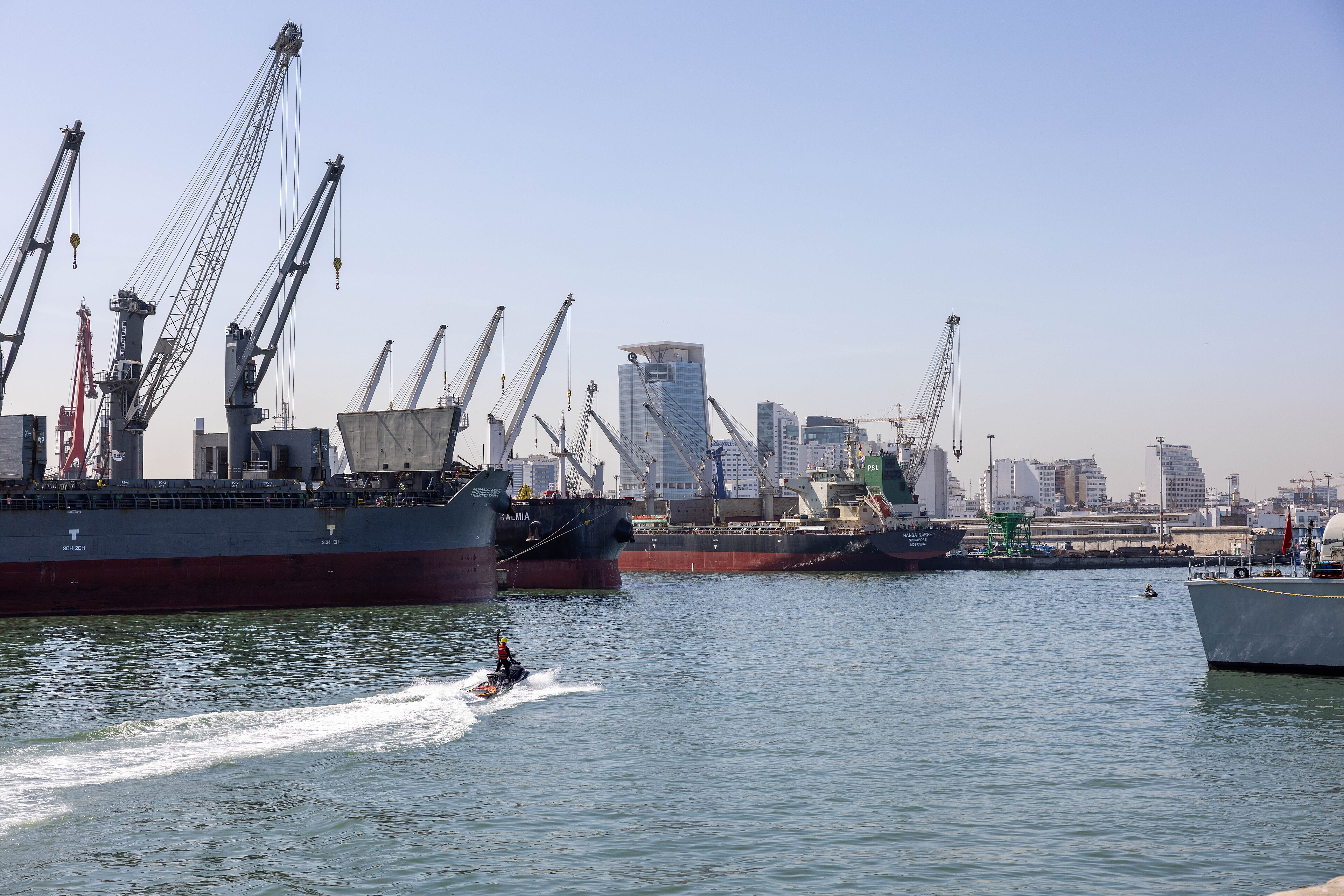Merchant bulkers at the Port of Casablanca, 2025 (Utah National Guard file image)