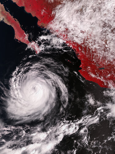 Demonstrating that the visible channels of Sentinel-3C’s sea and land surface temperature radiometer are working as expected, on 2 October the instrument captured this image of Hurricane Rachel over the eastern Pacific Ocean, off the coast of Mexico and the Baja California Peninsula.